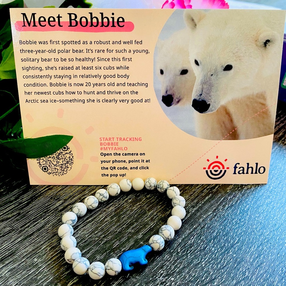 Tracking Polar Bear Bracelet ! New with QR Code !